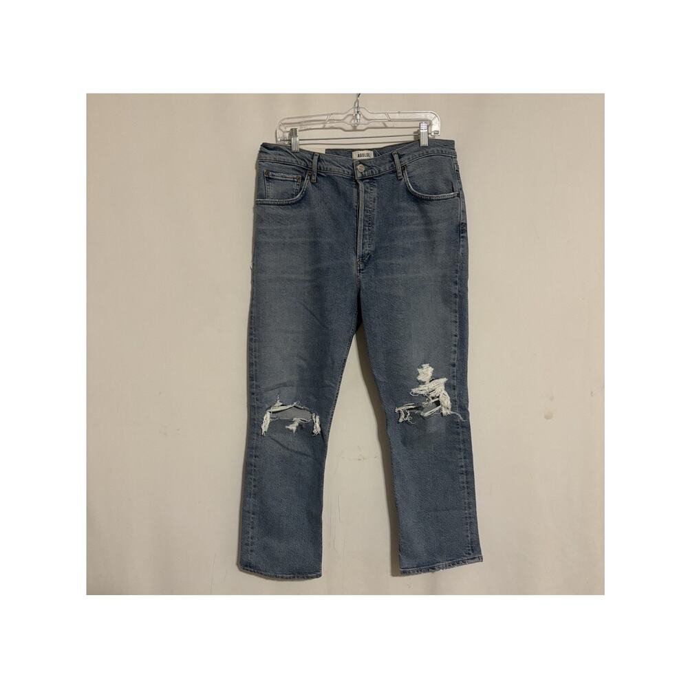 Agolde Jeans 32 Blue Riley High Rise Straight Crop New